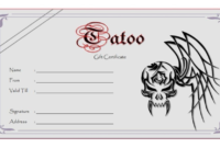 Tattoo Gift Certificate Template (5) – Templates Example with regard to Fresh Tattoo Gift Certificate Template