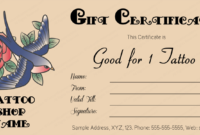 Tattoo-Gift-Certificate-Template (Editable Business Gift with regard to Quality Tattoo Gift Certificate Template