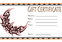 Tattoo Gift Certificate Template Free 2 | Gift Certificate inside Quality Tattoo Gift Certificate Template