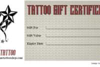 Tattoo Gift Certificate Template Free Docx And Pdf (1St inside Tattoo Certificates Top 7 Cool Free Templates