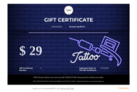 Tattoo Gift Certificate Template – Pdf Templates | Jotform throughout Tattoo Certificates Top 7 Cool Free Templates