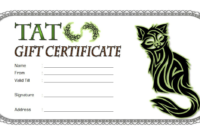 Tattoo Shop Gift Certificate Template Free 1 | Certificate in Tattoo Certificates Top 7 Cool Free Templates
