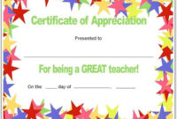 Teacher Appriecation Certificates | Stars Teacher'S with Fresh Happy New Year Certificate Template Free 2019 Ideas