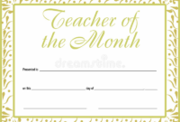 Teacher Of The Month Certificate Template (4) – Templates pertaining to Teacher Of The Month Certificate Template