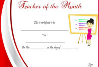 Teacher Of The Month Certificate Templates : 11+ Word Award inside Fresh Teacher Of The Month Certificate Template