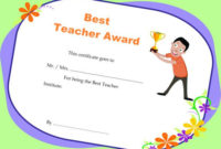 Teacher Of The Month Certificate Templates : 11+ Word Award with regard to Best Teacher Certificate Templates