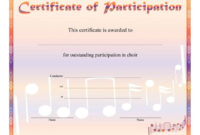 Template: Choir Certificate Template. Choir Certificate Of with regard to Unique Free Choir Certificate Templates 2020 Designs