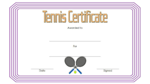 Tennis Award Certificate Template Free 1 In 2020 in New Printable Tennis Certificate Templates 20 Ideas