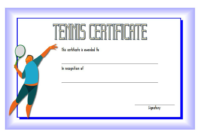 Tennis Certificate Template Free 2 | Certificate Templates intended for Tennis Gift Certificate Template