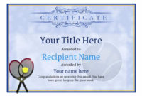 Tennis Certificate Template Free In 2020 | Certificate with regard to Tennis Certificate Template Free