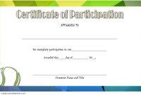 Tennis Participation Certificate Template Free 1 with regard to Tennis Participation Certificate
