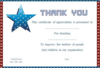 Thank You For Donation Certificate Template | Certificate with Thanks Certificate Template