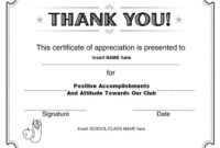 Thanks Certificate Template | Certificate Of Recognition in Best Certificate Of Appreciation Template Free Printable