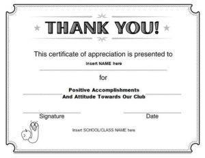 Thanks Certificate Template | Certificate Of Recognition in New Thanks Certificate Template