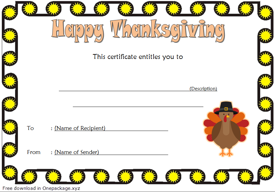 Thanksgiving Gift Certificate Template Free (Microsoft Word within Unique Thanksgiving Gift Certificate Template Free