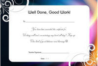Thankyou For All Your Hard Work Certificate | Certificate pertaining to Best Great Work Certificate Template