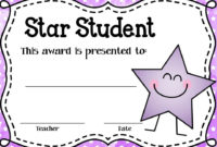 These Editable Star Student Awards Will Come In Handy! Type for Unique Star Student Certificate Template