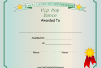 This Printable Certificate Recognizes Outstanding intended for Hip Hop Dance Certificate Templates