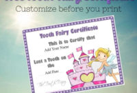 Tooth Fairy Certificate with regard to Tooth Fairy Certificate Template Free