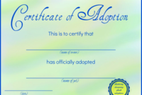 Toy Adoption Certificate Template (1) – Templates Example for New Toy Adoption Certificate Template