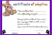 Toy Adoption Certificate Template : 13+ Free Word Templates with Stuffed Animal Adoption Certificate Editable Templates
