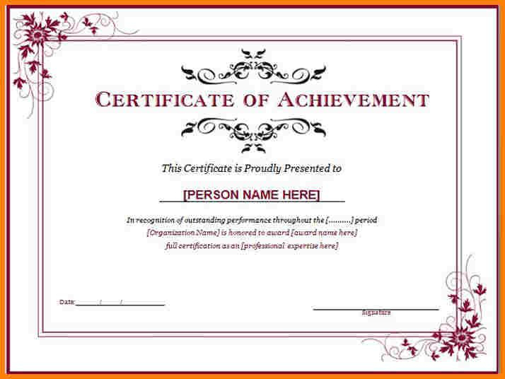 Training Certificate Template Free Download Word Achievement within Fresh Free Certificate Templates For Word 2007
