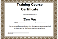 Training Certificate Template Microsoft Word Templates Free regarding Fresh Certificate Of Participation Word Template