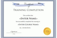 Training Certificate Template with regard to Training Course Certificate Templates