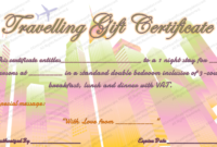 Travelling Gift Certificate Template | Printable Gift with Free Travel Gift Certificate Template