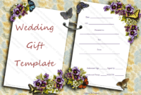 Two Sides Wedding Gift Certificate Template with Unique Free Editable Wedding Gift Certificate Template