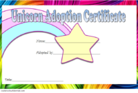 Unicorn Adoption Certificate Free Printable (Fantasy Design in Best Unicorn Adoption Certificate Templates