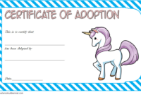 Unicorn Adoption Certificate Free Printable (Fantasy Design with regard to Unicorn Adoption Certificate Templates