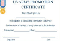 Us Army Promotion Certificate Template | Certificate with Job Promotion Certificate Template Free