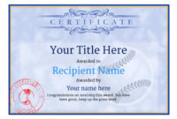 Use Free Baseball Certificate Templates -Awardbox in Quality Baseball Award Certificate Template