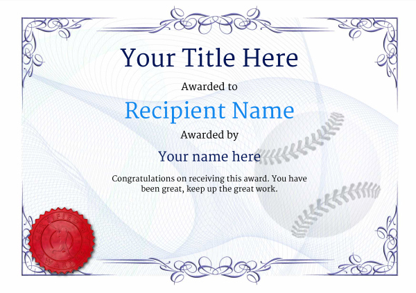 Use Free Baseball Certificate Templates -Awardbox within Quality Baseball Award Certificate Template
