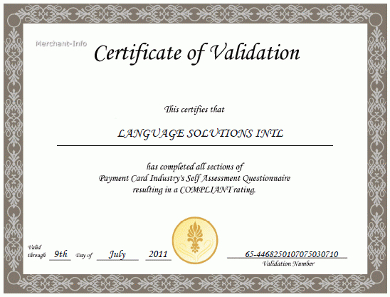 Validation Certificate Template (1) - Templates Example within New Validation Certificate Template