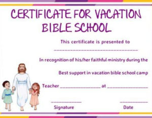 Vbs Certificate Of Completion Template | Bible School with regard to Best Free Vbs Certificate Templates