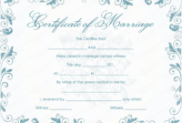 Vintage Marriage Certificate Template – (Editable in Quality Marriage Certificate Template Word 10 Designs