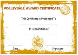 Volleyball Award Certificate | Certificate Templates, Awards intended for Quality Volleyball Mvp Certificate Templates