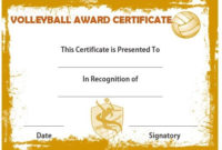 Volleyball Award Certificate | Certificate Templates, Awards with Volleyball Certificate Templates