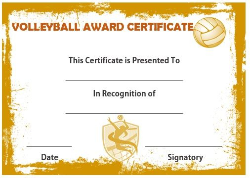 Volleyball Award Certificate | Certificate Templates, Awards with Volleyball Certificate Templates