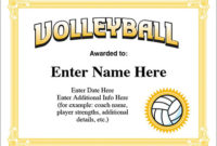 Volleyball Award Certificate – Free Award Certificates intended for Best Volleyball Participation Certificate