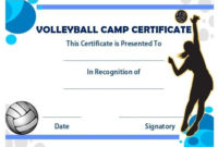 Volleyball Camp Certificate | Award Template, Volleyball for Volleyball Certificate Template Free