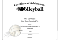 Volleyball Certificate Of Achievement Template Download inside Volleyball Certificate Template Free