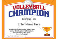 Volleyball Certificate, Volleyball Award Template, Volleyball Gifts,  Volleyball Awards, Volleyball Mom, Volleyball Sister, Volleyball Mom with regard to Unique Volleyball Tournament Certificate