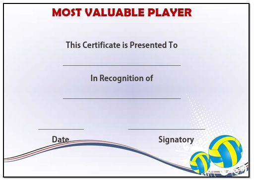 Volleyball Mvp Award Template | Award Template, Templates with Quality Volleyball Mvp Certificate Templates