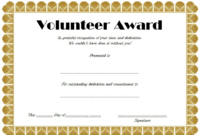 Volunteer Award Certificate Template (3 With Regard To regarding Unique Volunteer Of The Year Certificate 10 Best Awards