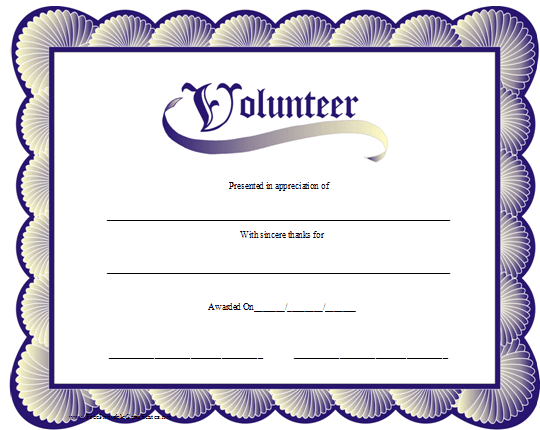 Volunteer Certificate Printable Certificate | Volunteer regarding Volunteer Of The Year Certificate Template