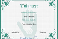 Volunteer Certificate Sample In Silver, Sea Green And Onahau throughout Unique Volunteer Certificate Templates