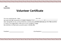 Volunteer Certificate Template – Microsoft Word Templates in Volunteer Certificate Template